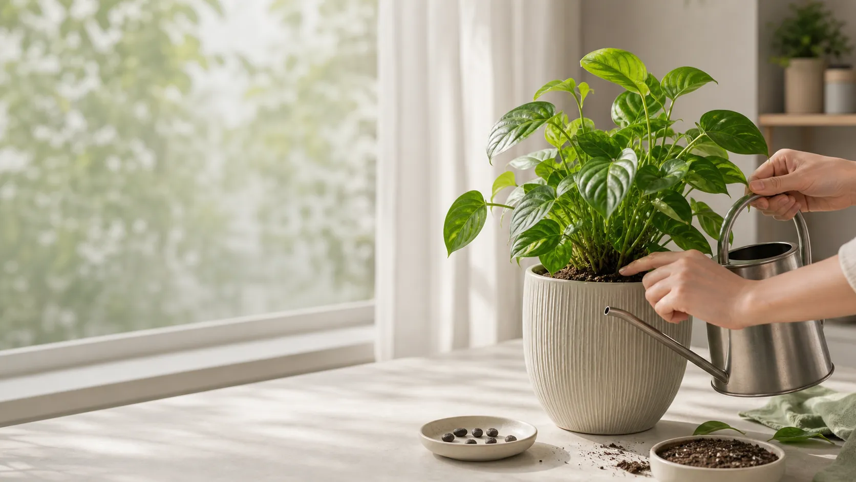Illustration for the Bottom Watering Indoor Plants: When It Helps, When It Causes Problems, and How to Do It Right care guide